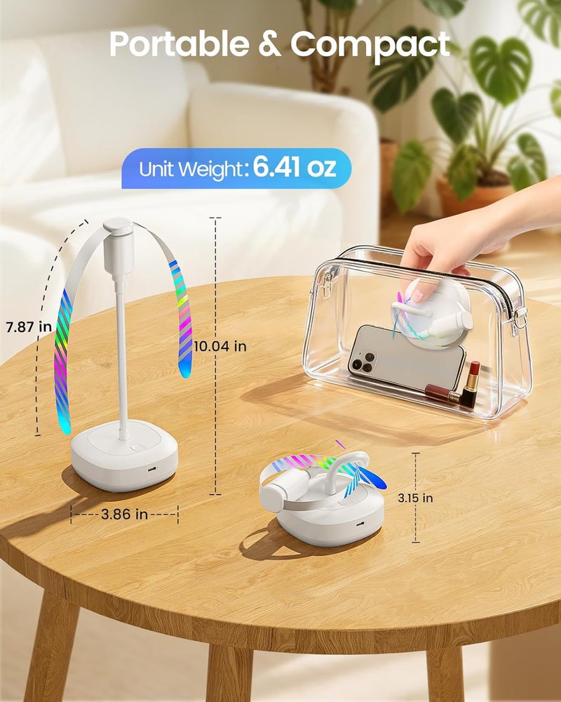 Edvision 4 Pack Food Table Fan, 2000mAh USB Powered Rechargeable Food Fan, Portable Fan with Flexible Goose-Neck and Soft Blades for BBQ, Patio, Party (White) - Image 5